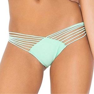 Luli Fama Cosita Buena... mint Strappy Brazilian Ruched Back Bikini Bottom